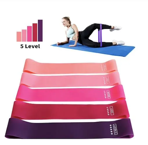 5-pakning Treningsbånd, Motstandsbånd, yoga, rehab