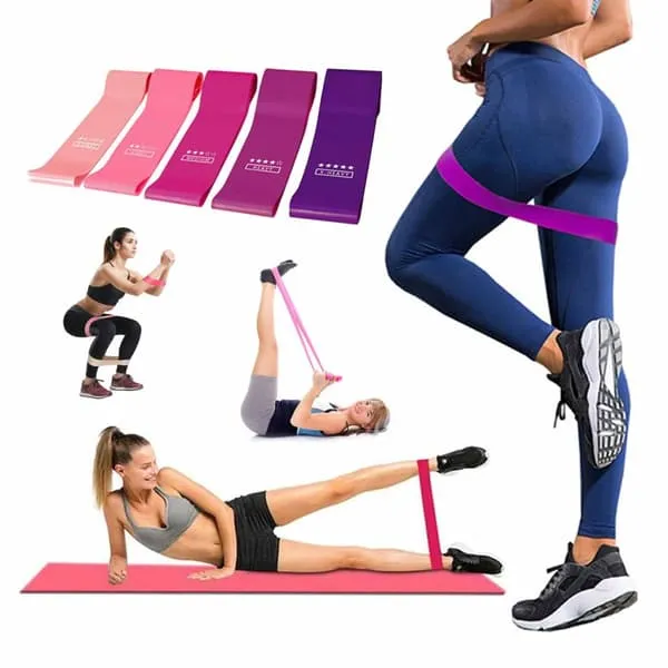 5-pack treningsband motstandsband for trening yoga hjemme rehab