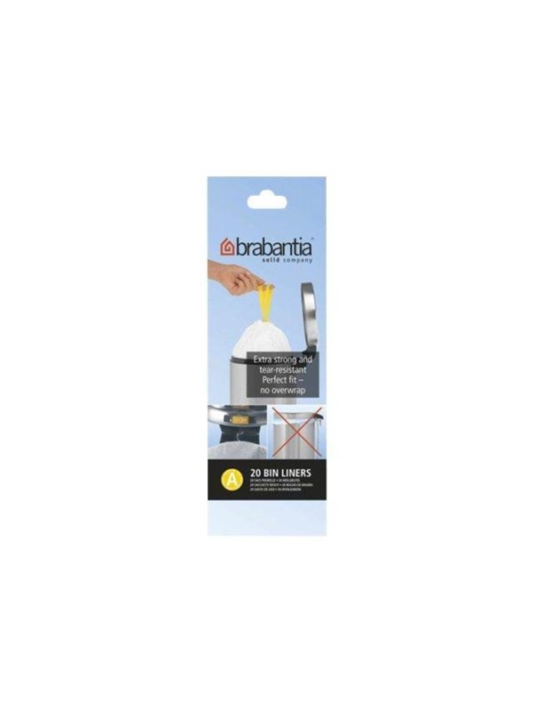 brabantia Size A - trash can liner - 3 L - high-density polyethylene (HDPE) - white