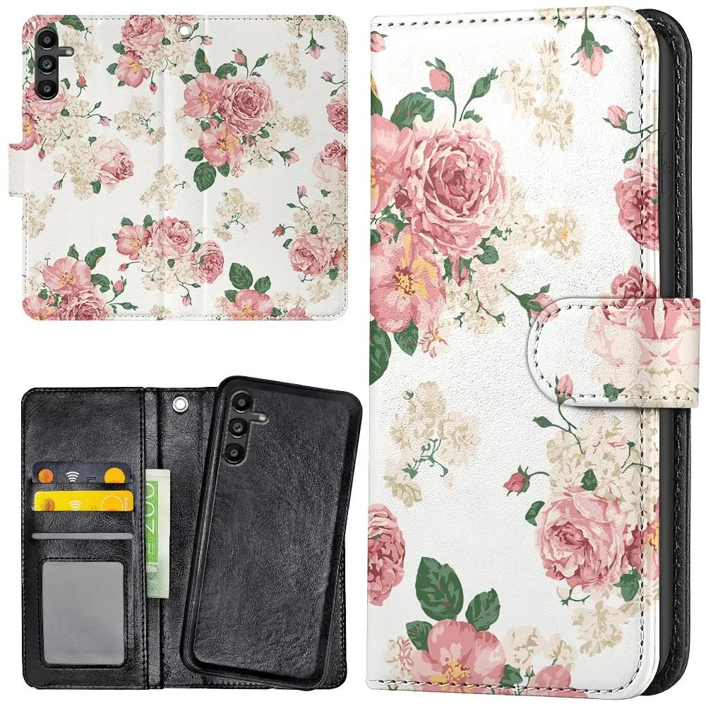 Samsung Galaxy A13 5G/A04s - Lommebok Deksel Retro Blomster