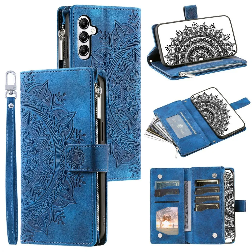 For Samsung Galaxy A26 / A16 Lommebok Deksel Shell Mandala Blomstermønster