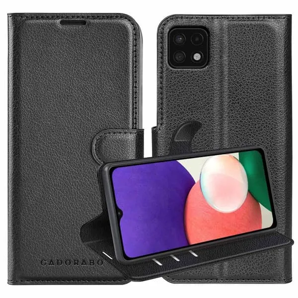 Deksel til Samsung Galaxy A22 5G Lommebokdeksel med magnetisk lukking, stativfunksjon og kortlomme