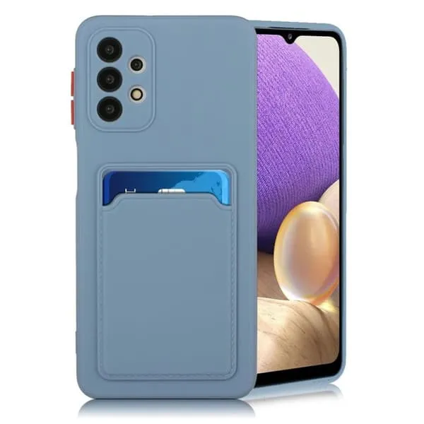 Card Holder Deksel til Samsung Galaxy A32 - Blå