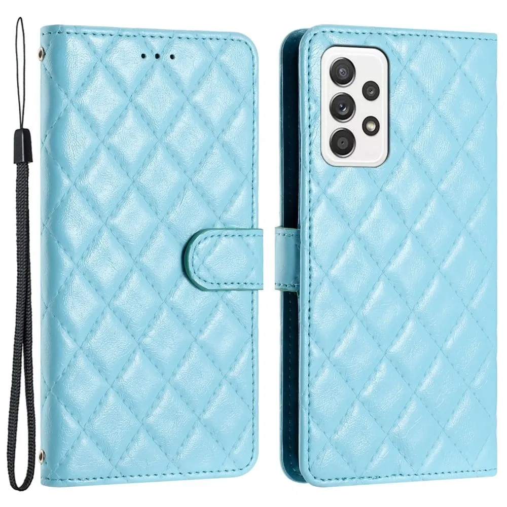 Funksjonelt rombe lommebokdeksel for Samsung Galaxy A33 5G - Blå