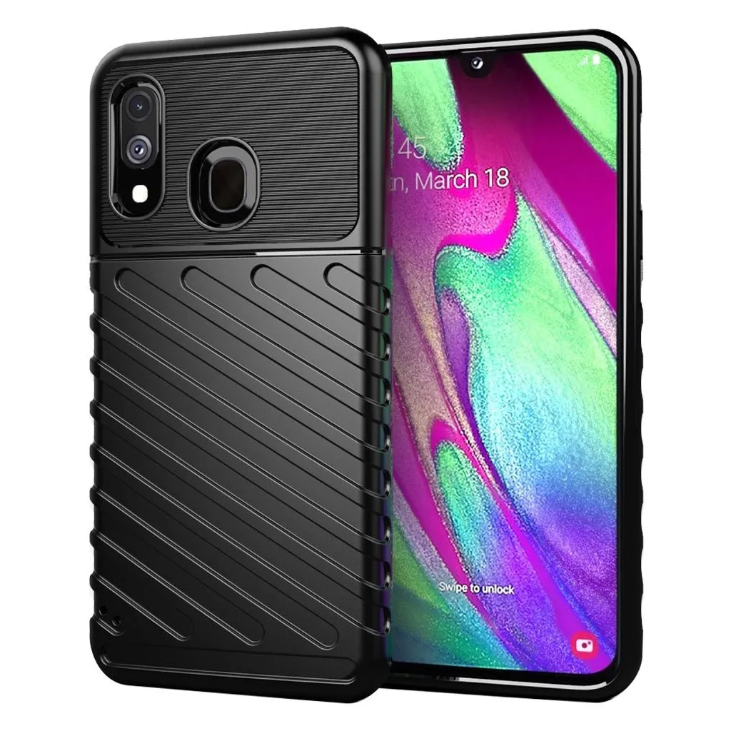 Thunder Samsung Galaxy A40 etui - Sort
