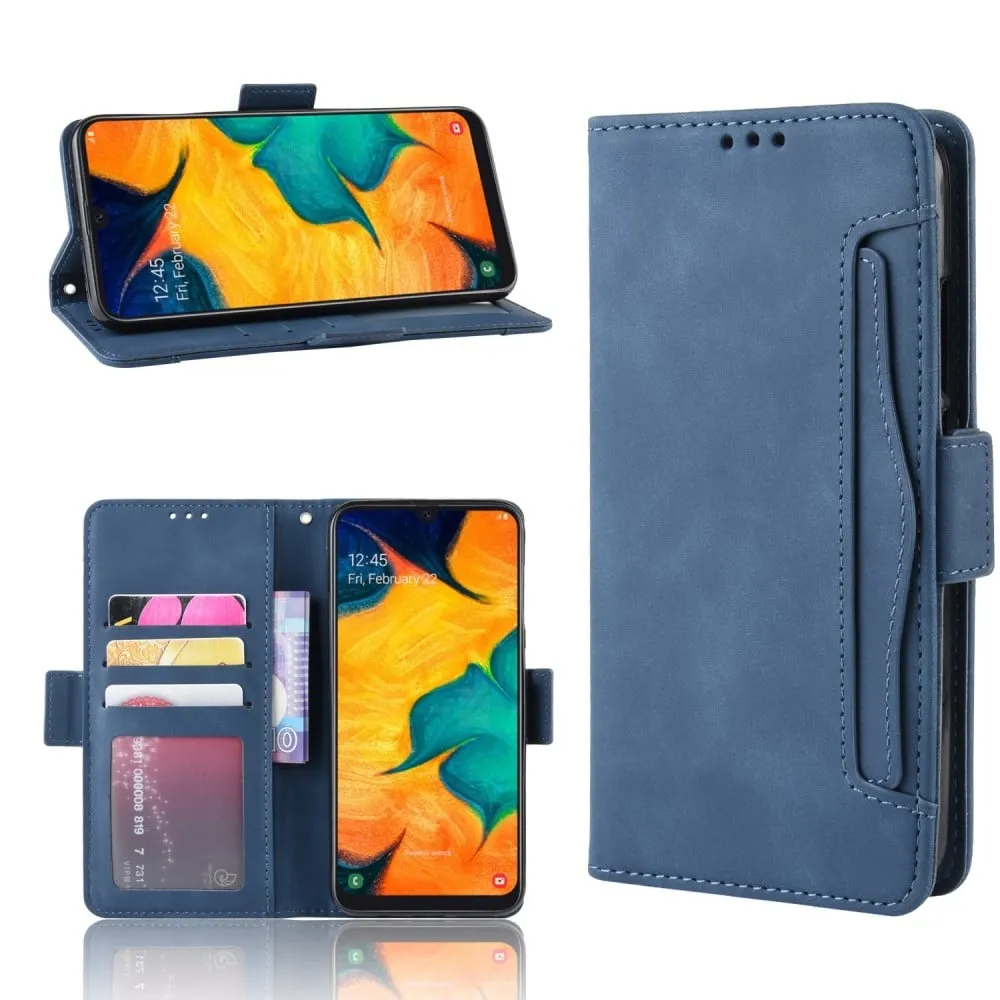 Lommebok-etui i moderne skinn-design Samsung Galaxy A40 - Blå