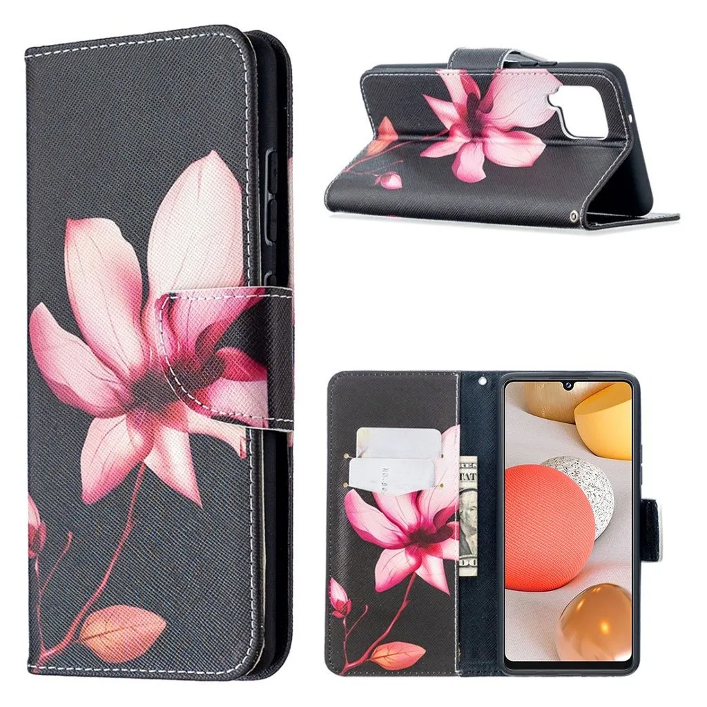 Wonderland Samsung Galaxy A42 5G Flippetui - Rød Blomster