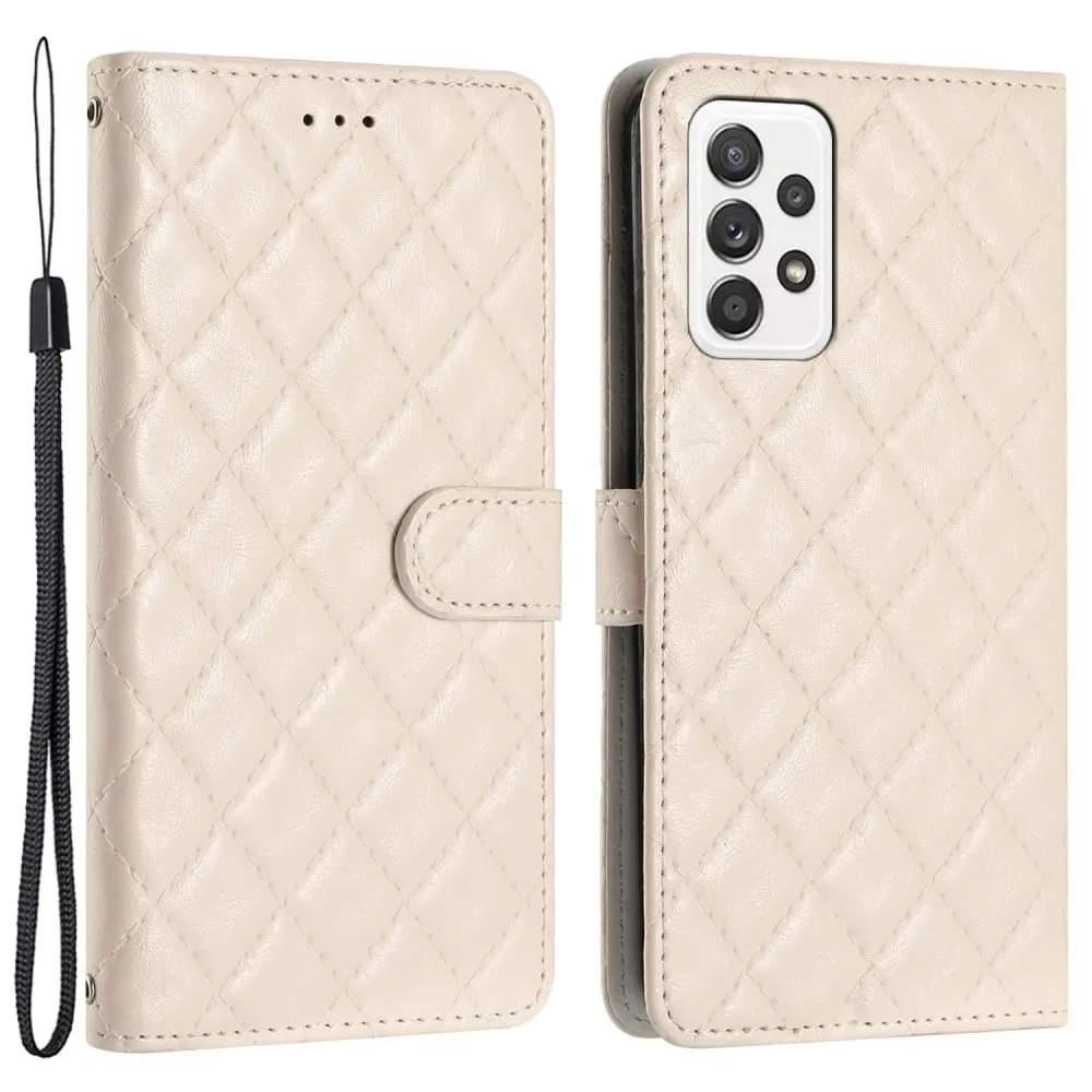 Funksjonelt rombe lommebokdeksel for Samsung Galaxy A53 5G - Cream