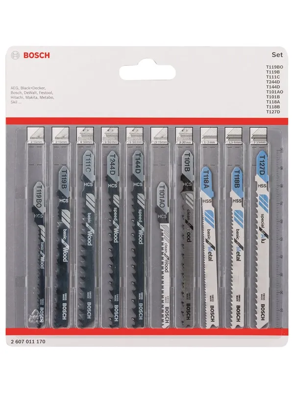 Bosch Stikksagbladsett 10 stk. Wood+Metal
