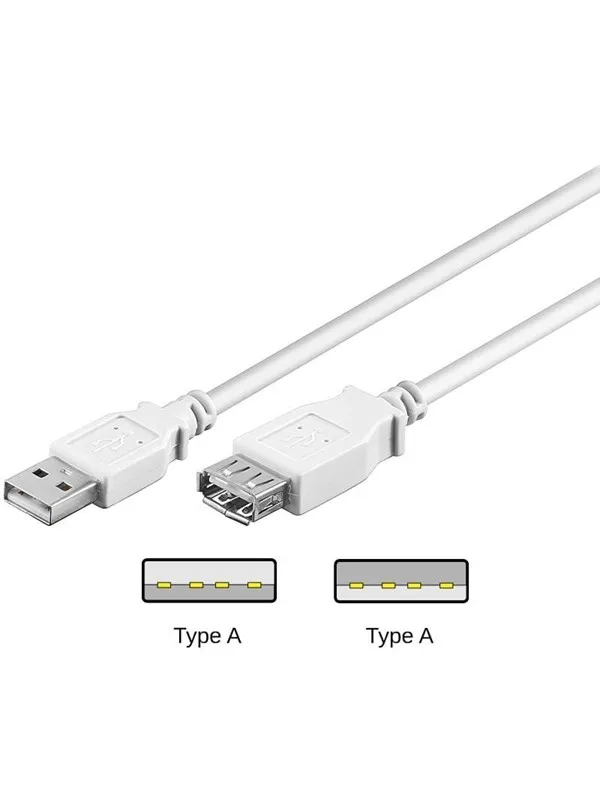 Pro USB-A <-> USB-A - 5m - Hvit