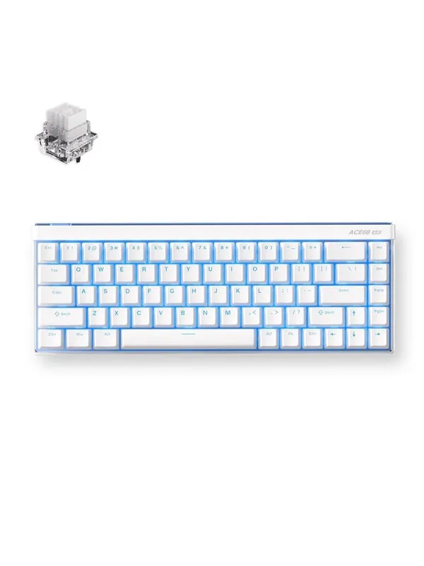 MCHOSE Ace 68 Air Mount Tai Magnetic Hall Effect - Gamingtastatur - Uten numpad - Engelsk (USA) - Hvit