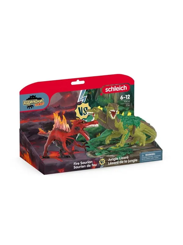 Schleich Fire Saurian vs. Jungle Lizard