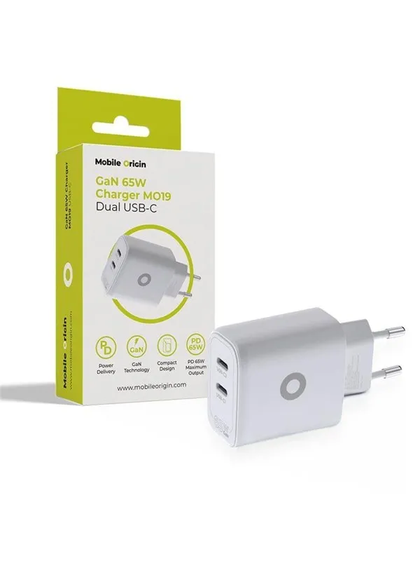 Mobile Origin GaN 65W Charger TÜV - MO19 - Dual USB-C