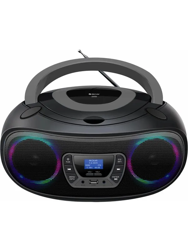 DENVER TDB-212GR - Grey - DAB+ Boombox with Bluetooth & CD Player