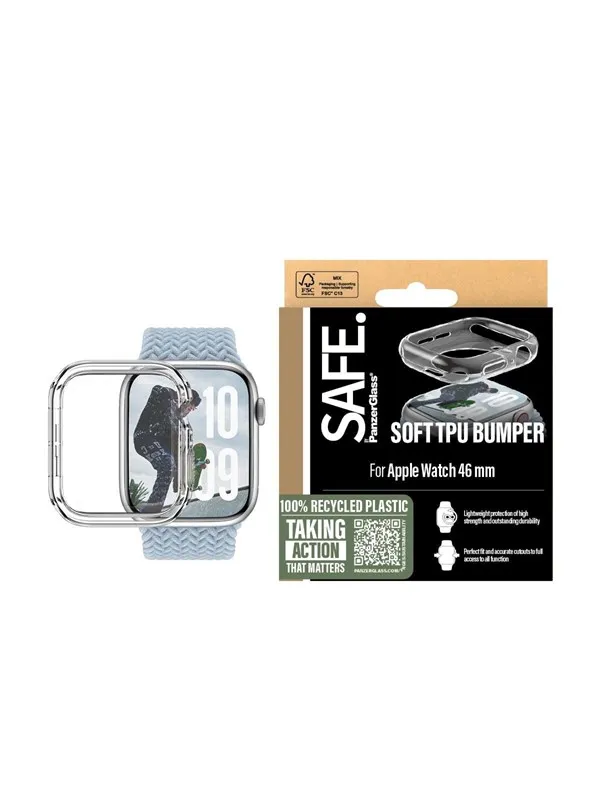 SAFE by PanzerGlass TPU Bumper Transparent Apple Watch Series 10 | 46mm