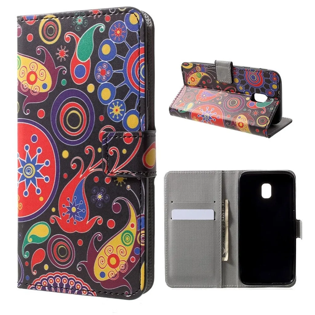 Samsung Galaxy J3 (2017) – Etui flere mønster/lås – Fargerike blomster