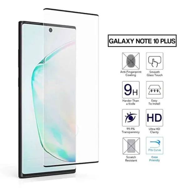 Galaxy Note 10 Plus 3D Curve HD Skjermbeskyttelse Karbonfiber herdet glass