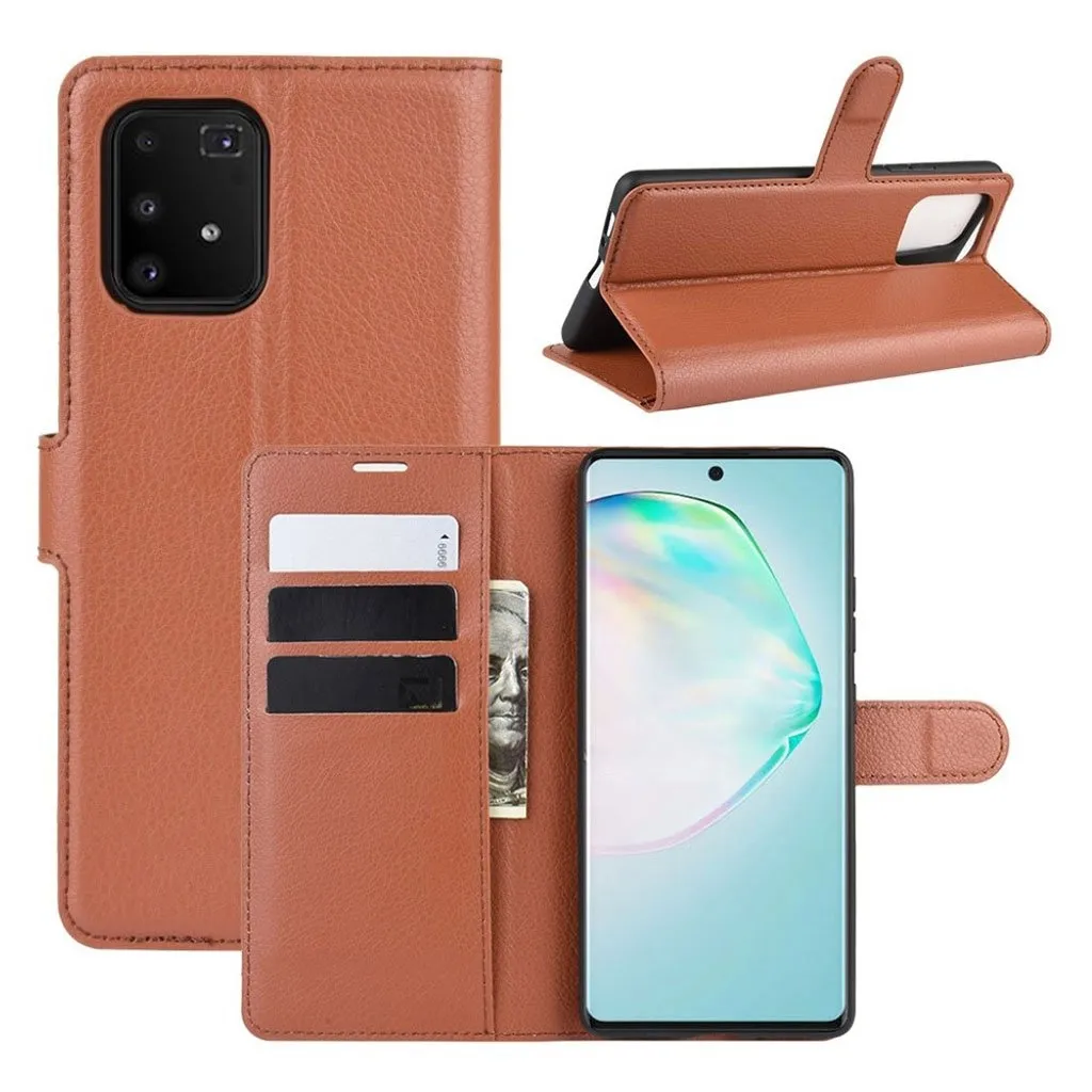Classic Samsung Galaxy S10 Lite flip etui - Brun