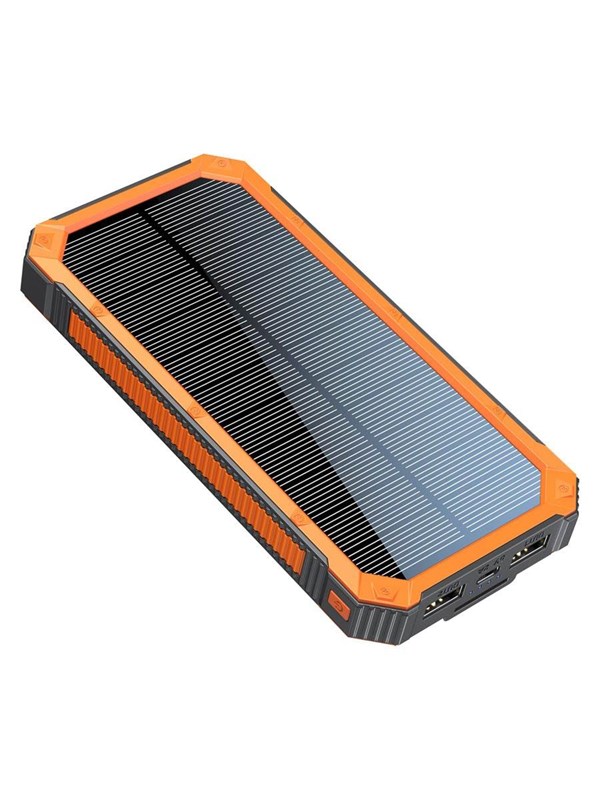 Lippa 2 x USB-A Output Solar Nødlader - Oransje - 10000 mAh