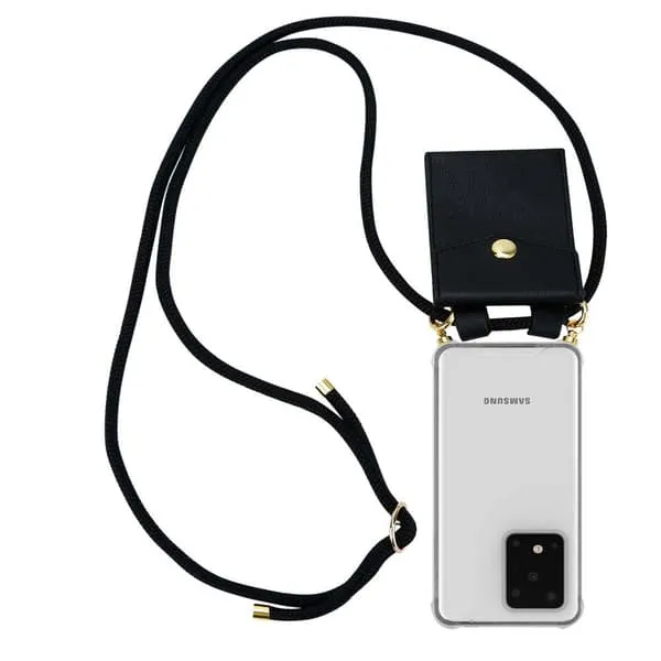 Deksel med kedja for Samsung Galaxy S20 ULTRA Case med gullringer, ledningsstropp og avtakbart etui