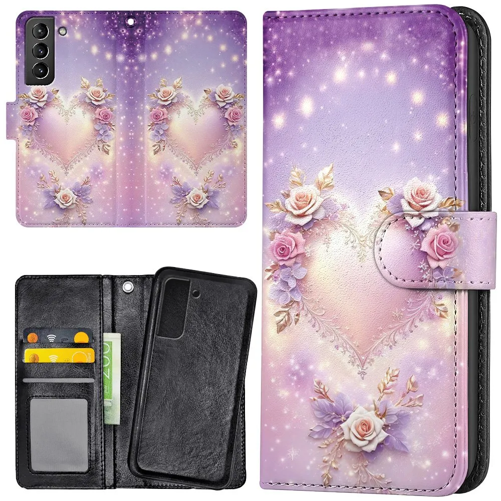 Samsung Galaxy S21 FE 5G - Lommebok Deksel Heart