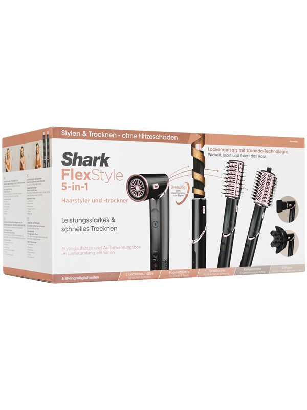 Shark Hårføner FlexStyle HD440EU - Svart/rosa gull - 1400 W