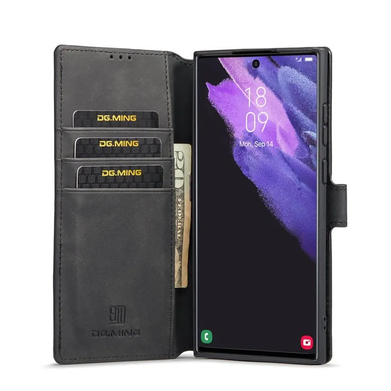 DG-Ming Lommebokdeksel 3-kort til Samsung Galaxy S23 Ultra - Sor
