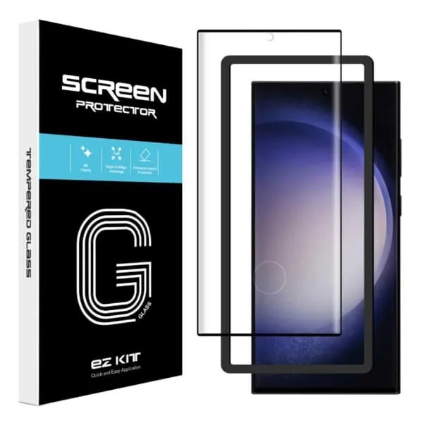Galaxy S23 Ultra Skjermbeskyttelse Herdet Glass med Installasjonssett HD