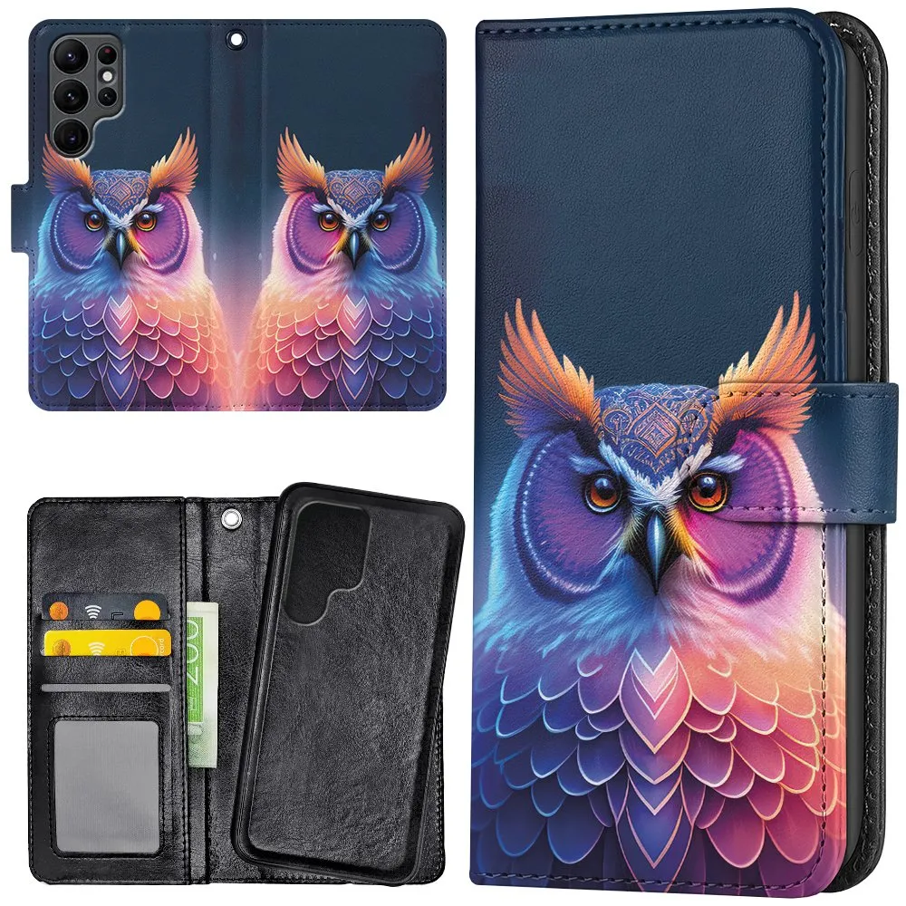 Samsung Galaxy S23 Ultra - Lommebok Deksel Ugle