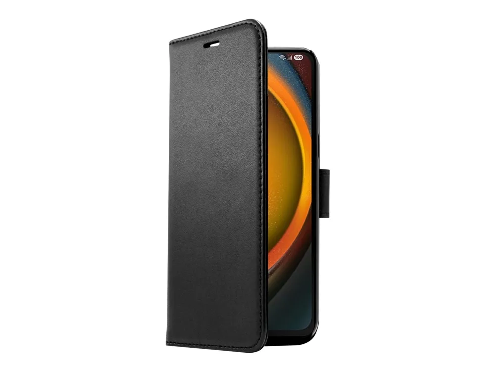 Screenor Smart - Lommebok for mobiltelefon - økolær, termoplast-polyuretan (TPU) - svart - for Samsung Galaxy XCover7 Pro