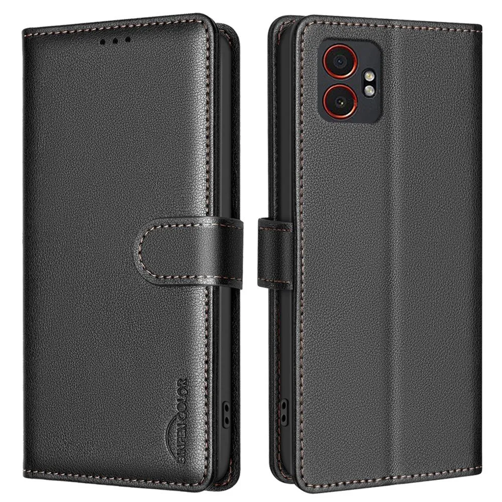 BINFEN COLOR For Samsung Galaxy XCover7 Pro Lommebok RFID-blokkerende Telefondeksel