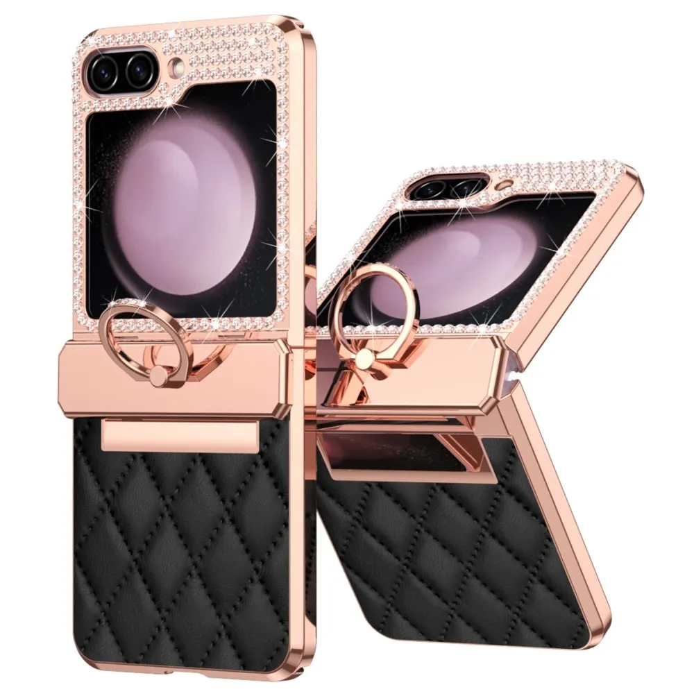 Til Samsung Galaxy Z Flip6 5G - deksel med rhinestone - dekor og rombemønster