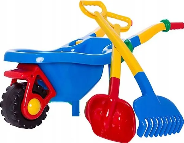 Hemar hagekjerre for barn spade rive fargerikt sett 3 deler
