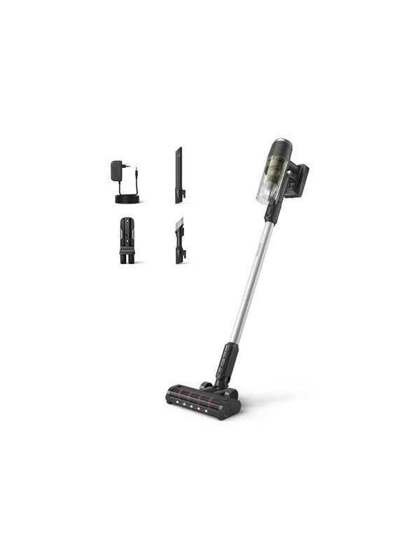 Philips Skaftstøvsuger 3000 Series XC3033 - vacuum cleaner - cordless - stick/handheld - 1 battery included charger - olive green