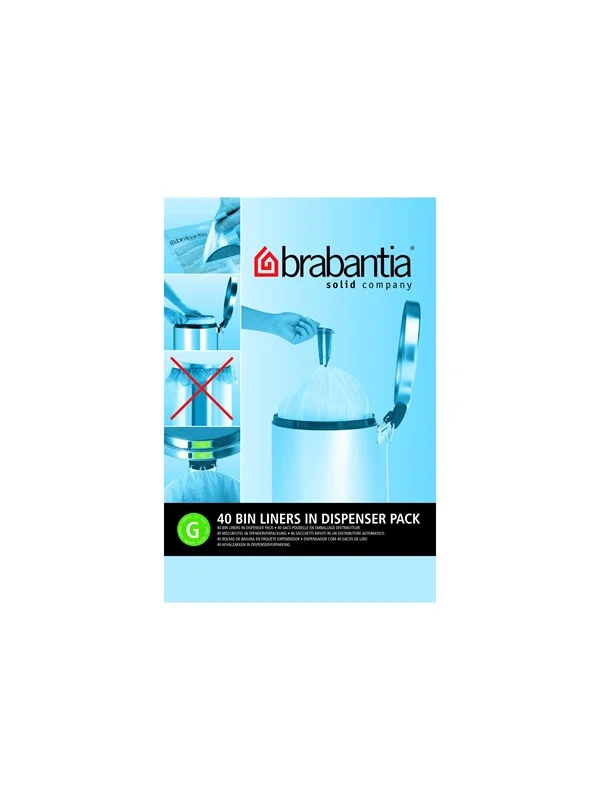 brabantia Size G - trash can liner - high-density polyethylene (HDPE) - white - pack of 40