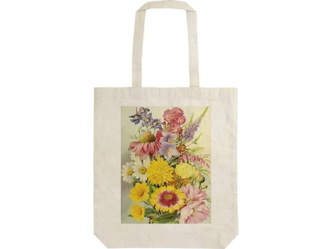 STBAG 63 sommerblomster bomullspose snørelisser