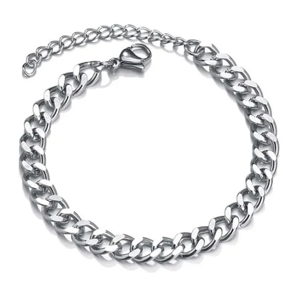 Justerbar pansan link kjede armbånd sølvkjede 7mm