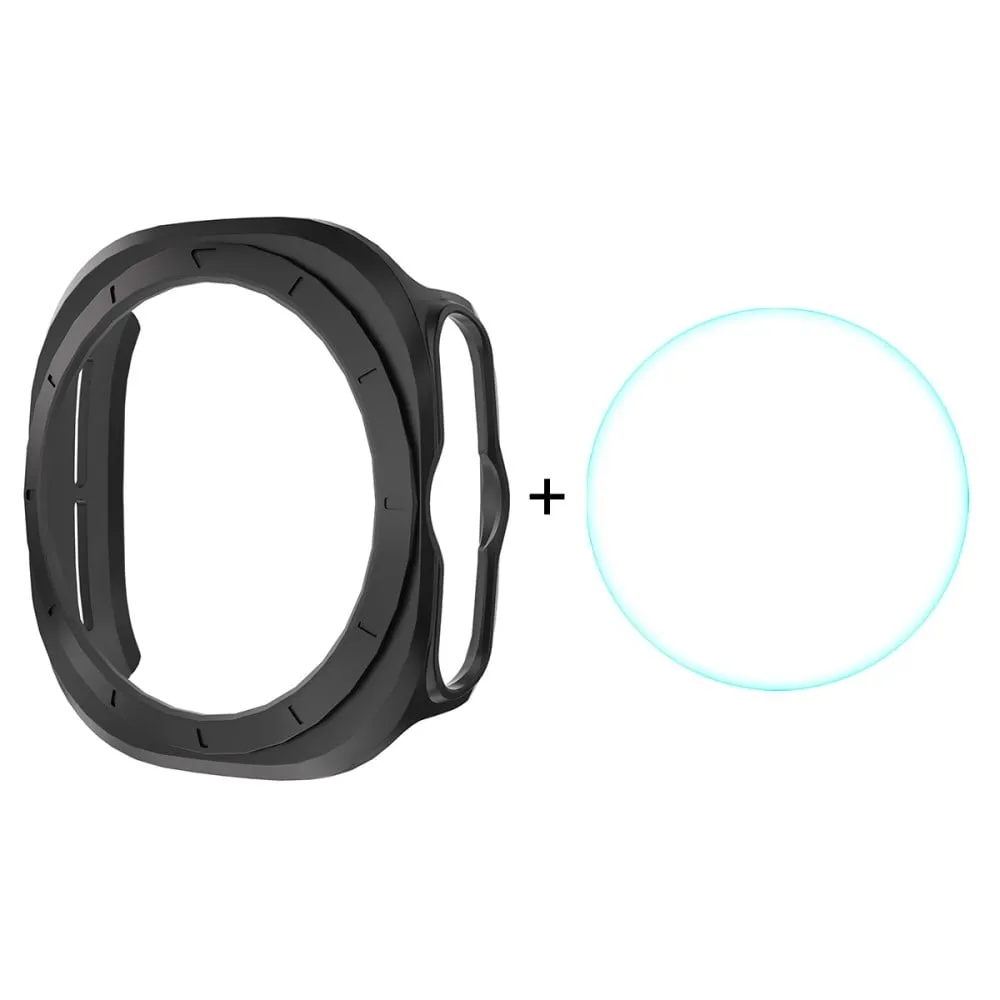 ENKAY HAT PRINCE Samsung Galaxy Watch Ultra 47 mm støtsikkert urdeksel med 0,2 mm 9H skjermfilm - Svart
