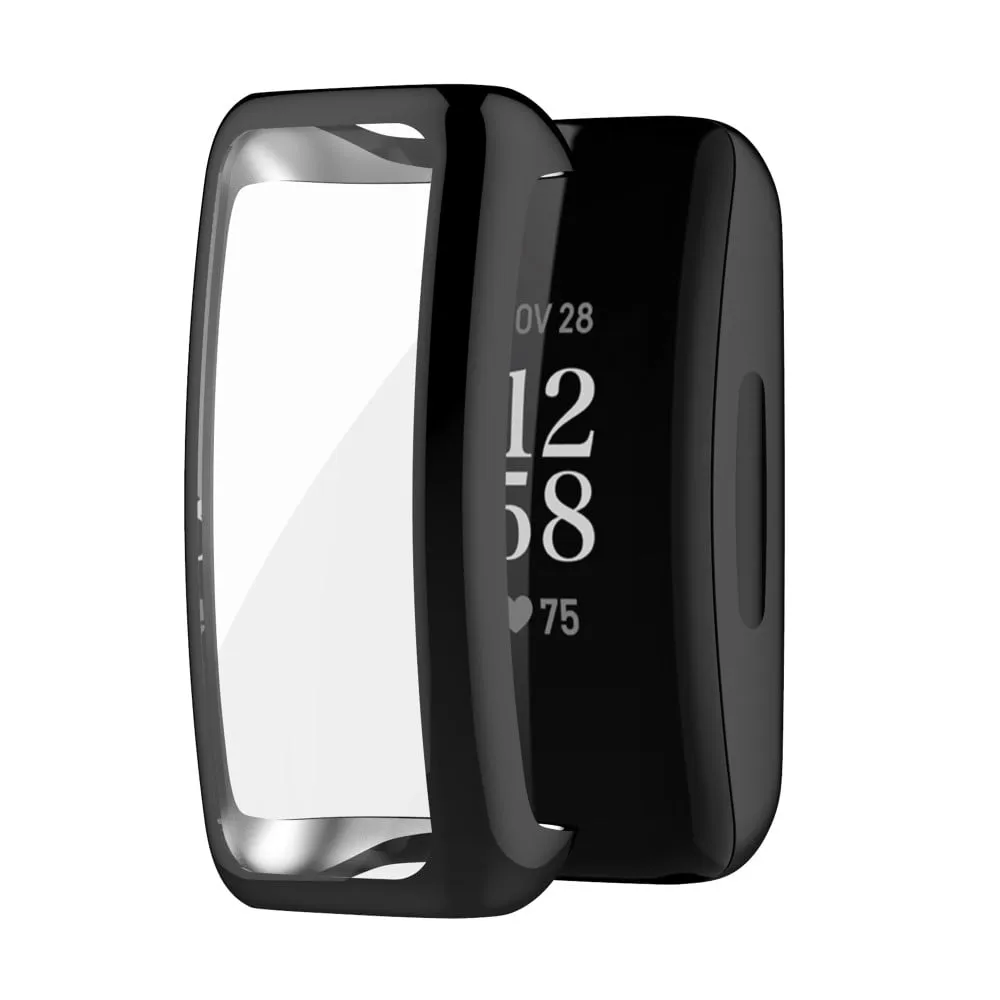 Fitbit Inspire 3 Galvanisert TPU-etui med skjermbeskytter - Svart