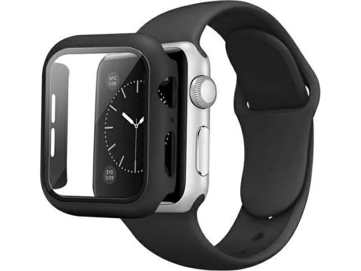 Beline silikonrem til Apple Watch 42/44/45 mm sort + etui