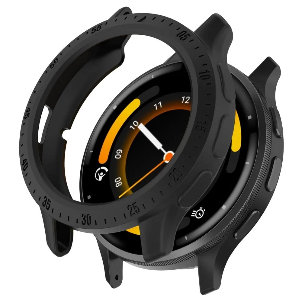 Beskyttende ramme Garmin Venu 3S Watch Case-deksel med urskiveplate Fleksibel støtfanger - Svart