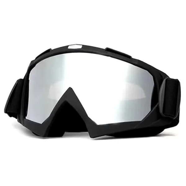 Skibriller Sølv Speil Glass Matt Svart