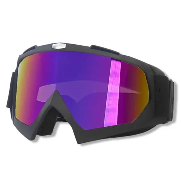 Skibriller regnbuefarget speilglass matt sort