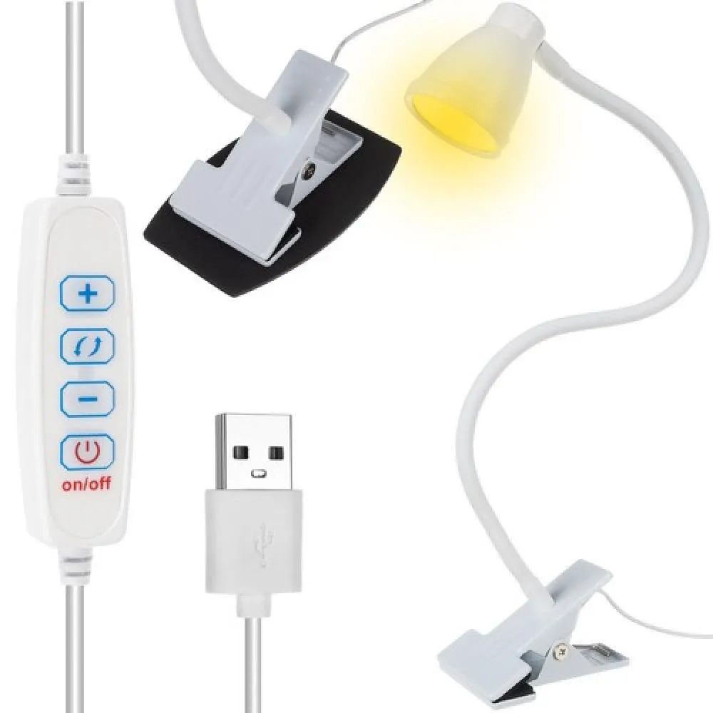 Skrivebordslampe med Klemme - LED Bordlampe