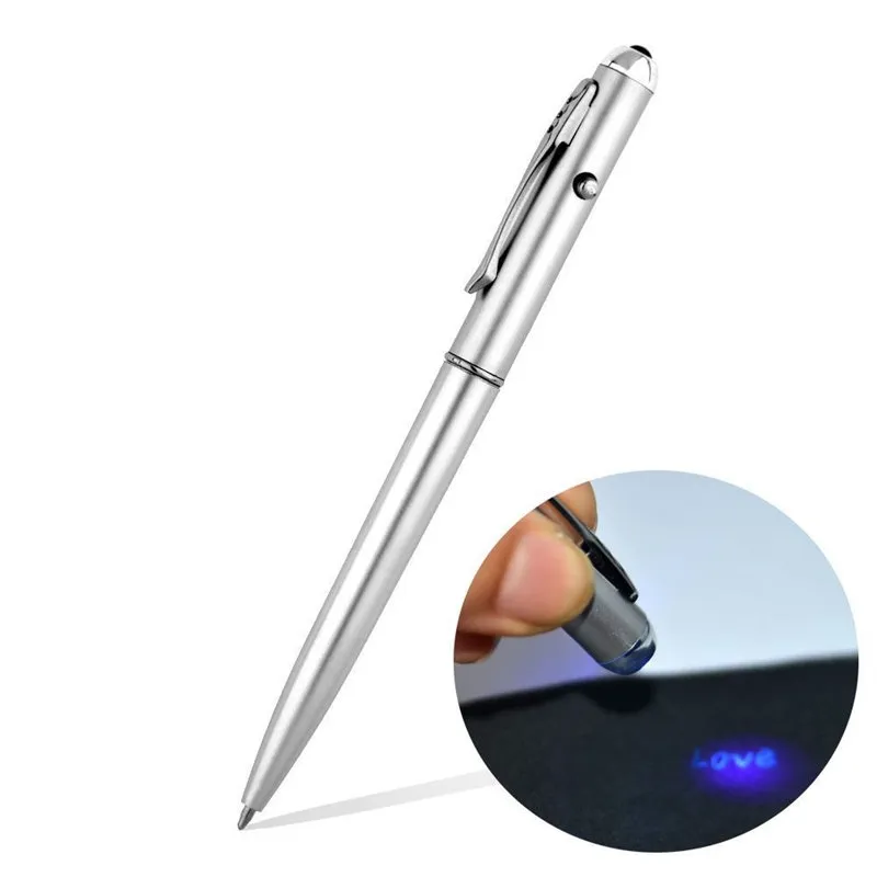 2x Usynlig blekkpenn med UV-lys seddedetektor