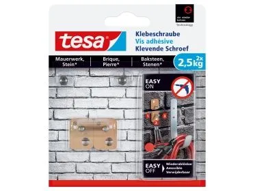 TESA 77902-00000, Inne & Ute, Universalkrok, Beige, Limstrimmel, 2,5 kg, Murstein