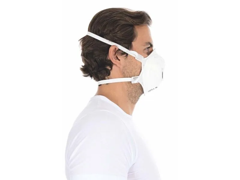 Masker/respirator, FFP3 with valvo Non-woven, hvid, pakke a 10 stk