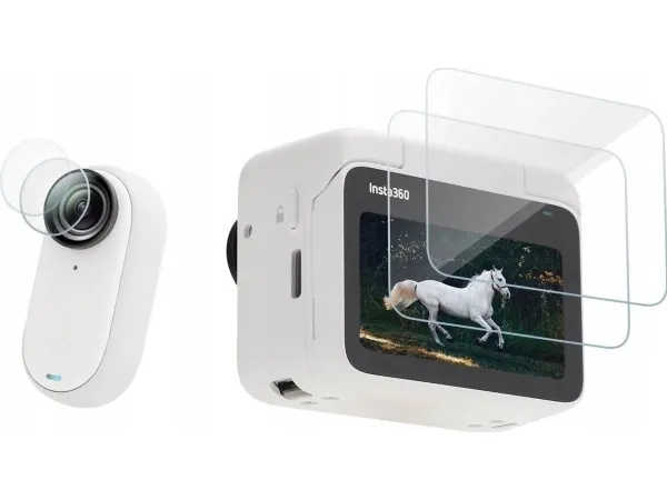 SunnyLife beskyttelsesglass for objektiv + skjerm 2-i-1 til Insta360 Go 3 / Action Pod (IST-BHM587-2)