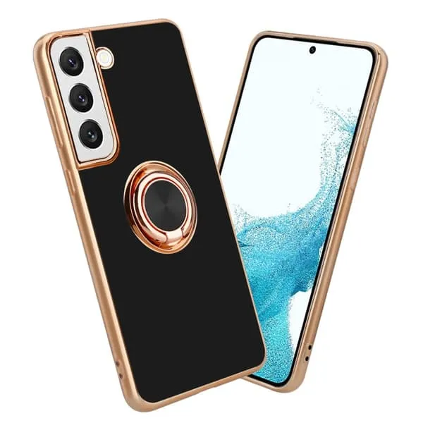 Deksel til Samsung Galaxy S21 PLUS med ring Etui av fleksibel TPU-silikon, med kamerabeskyttelse magnetisk bilholder