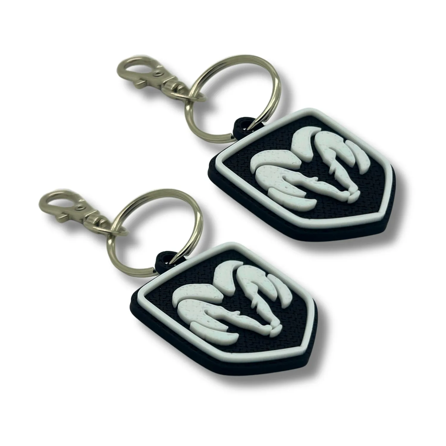 2x Keyring Clip On & Go karabinnøkkelring for Dodge Ram